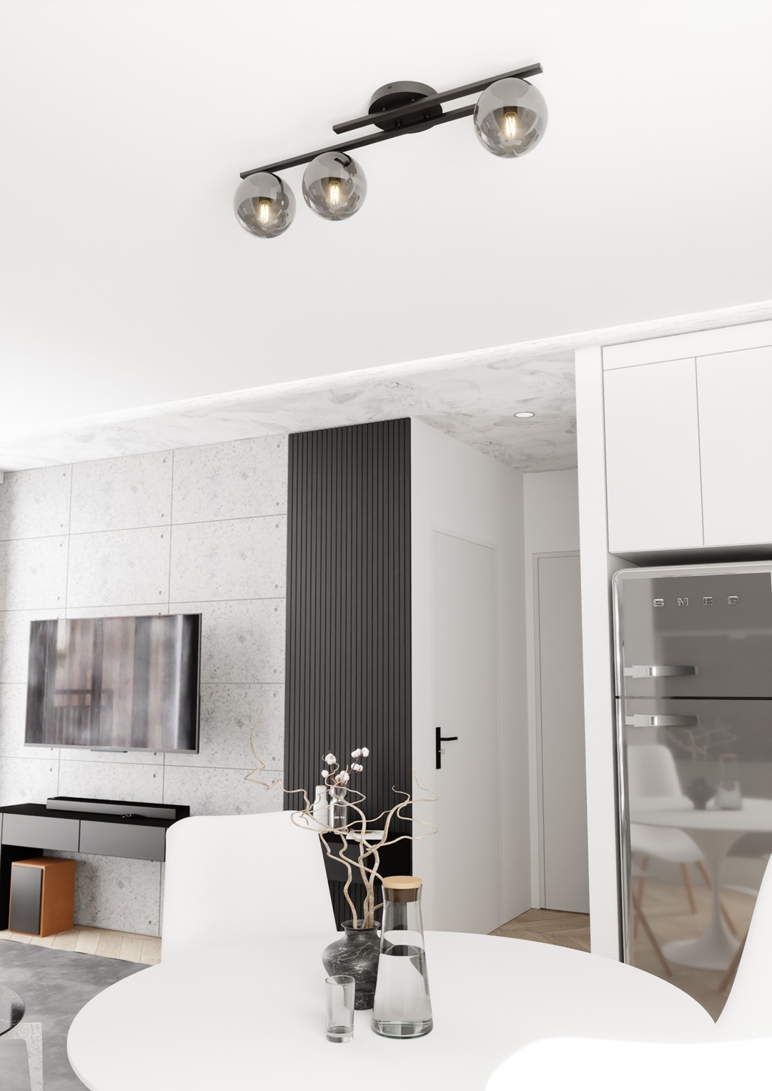 Emibig Stropna svjetiljka KAIRO 230 V 10W MAX LED E14 Čelik/ Staklo Crna