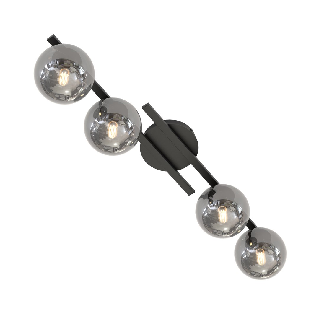 Emibig Stropna svjetiljka KAIRO 230 V 10W MAX LED E14 Čelik/ Staklo Crna