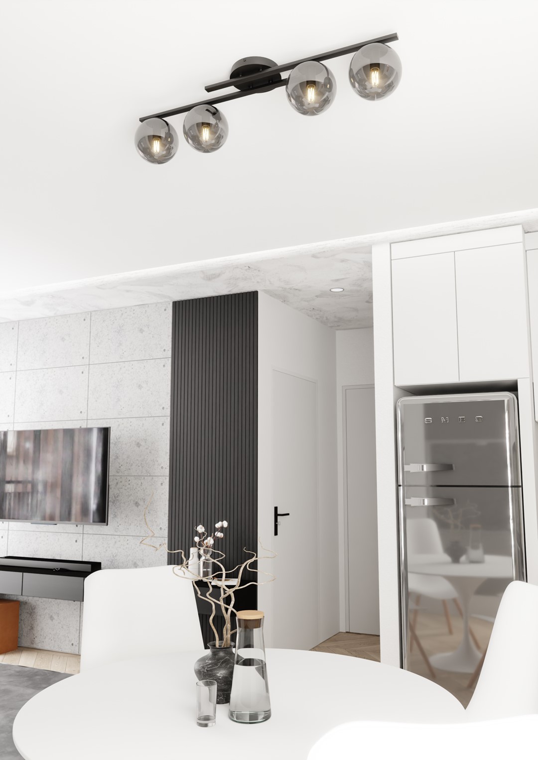 Emibig Stropna svjetiljka KAIRO 230 V 10W MAX LED E14 Čelik/ Staklo Crna