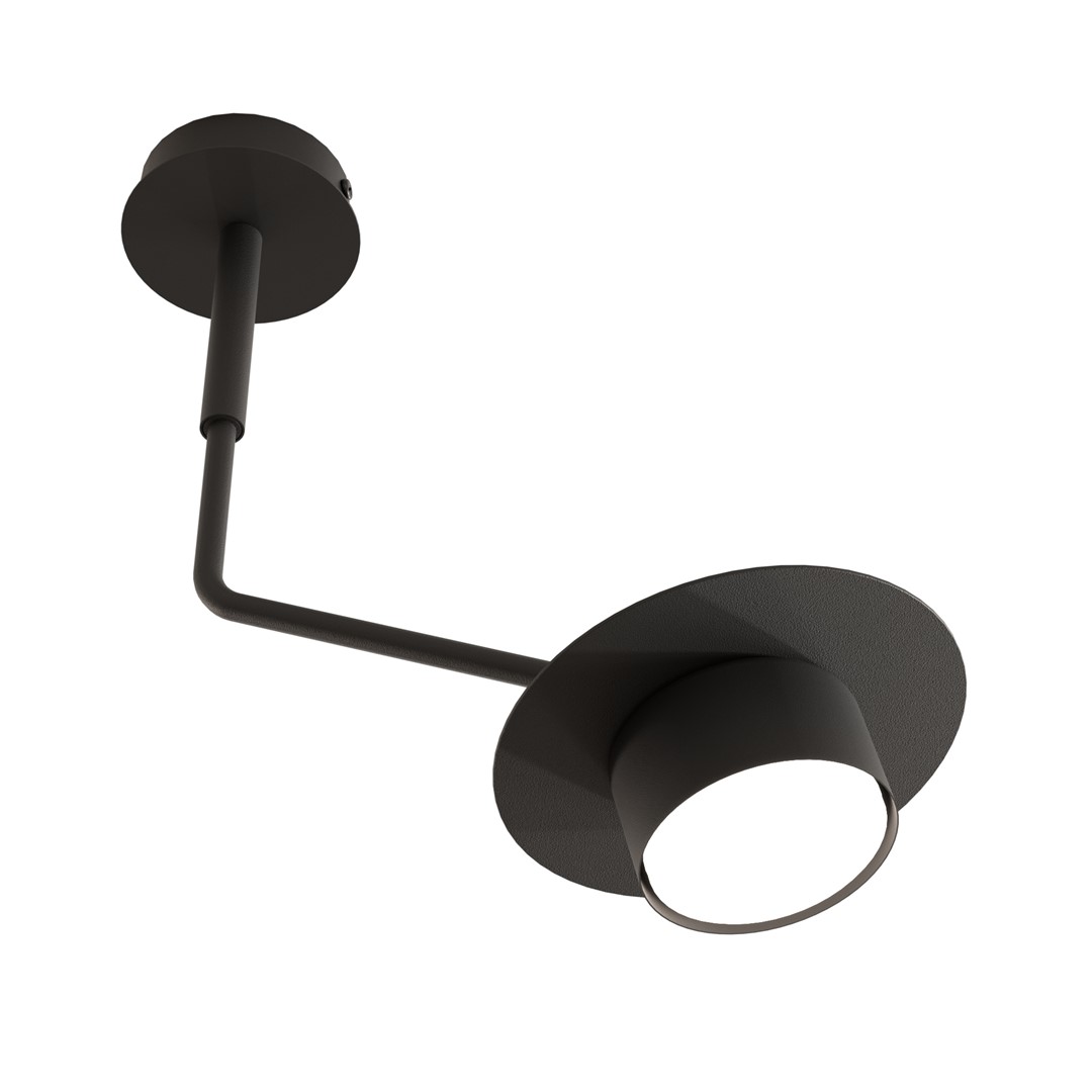 Emibig Stropna svjetiljka MIZU 230 V 12W MAX LED GX53 Čelik Crna