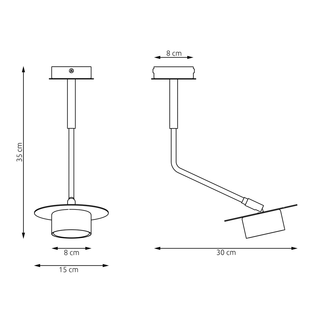 Emibig Stropna svjetiljka MIZU 230 V 12W MAX LED GX53 Čelik Crna