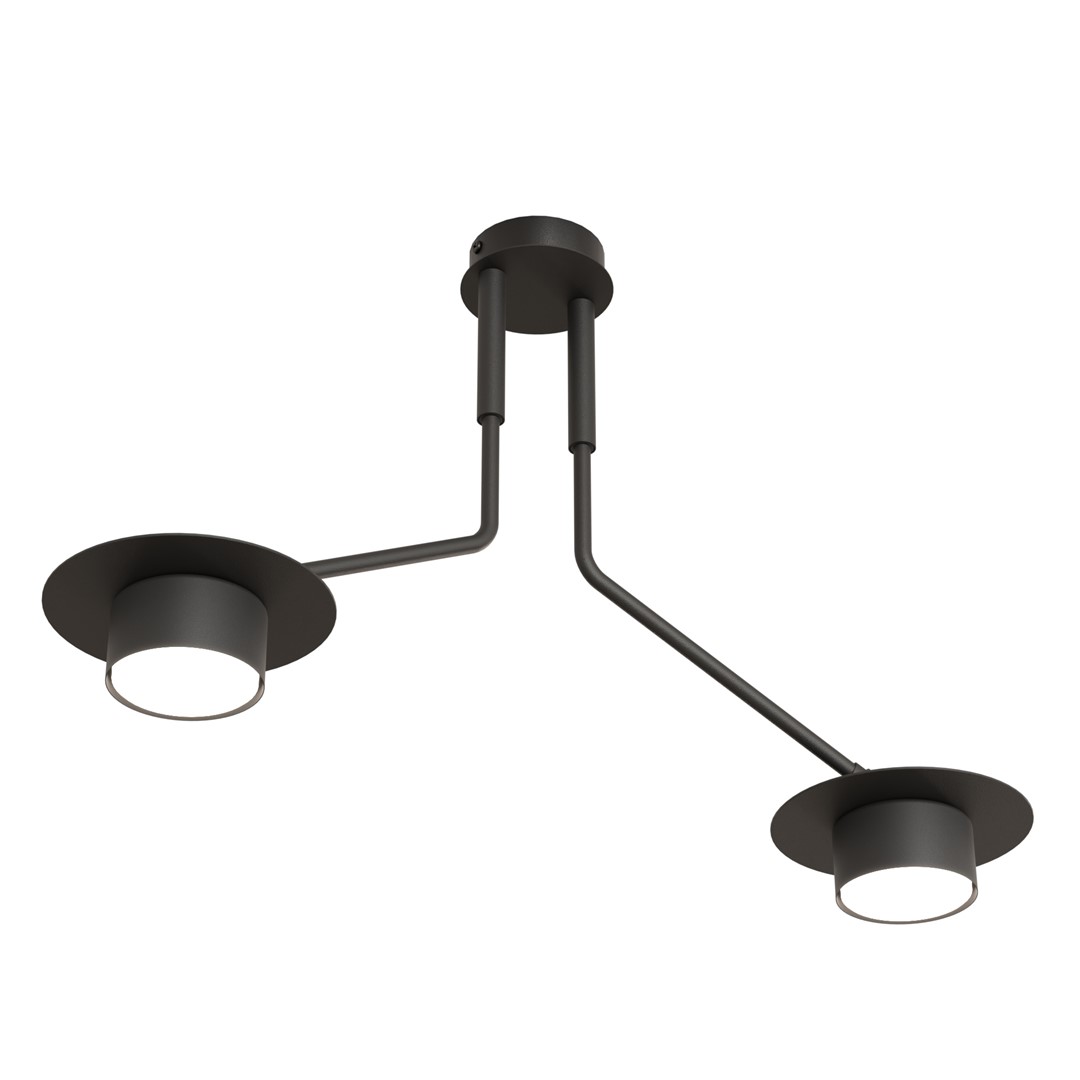 Emibig Stropna svjetiljka MIZU 230 V 12W MAX LED GX53 Čelik Crna
