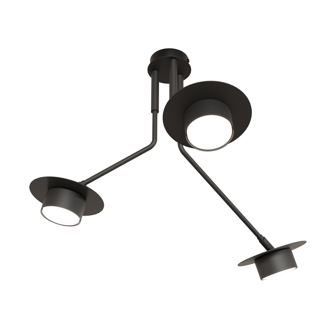 Emibig Stropna svjetiljka MIZU 230 V 12W MAX LED GX53 Čelik Crna