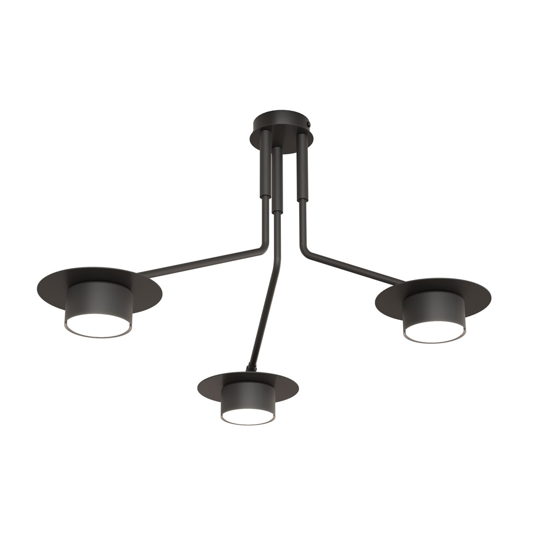 Emibig Stropna svjetiljka MIZU 230 V 12W MAX LED GX53 Čelik Crna