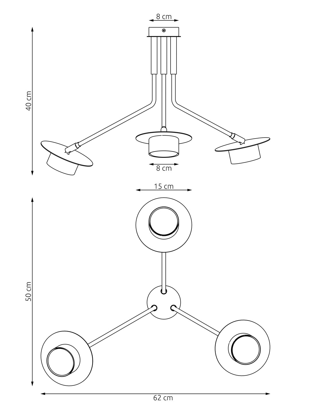 Emibig Stropna svjetiljka MIZU 230 V 12W MAX LED GX53 Čelik Crna