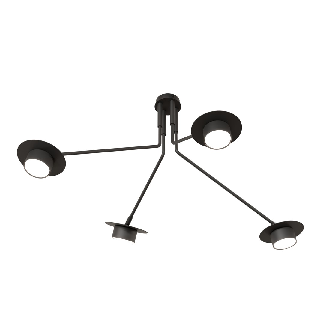 Emibig Stropna svjetiljka MIZU 230 V 12W MAX LED GX53 Čelik Crna
