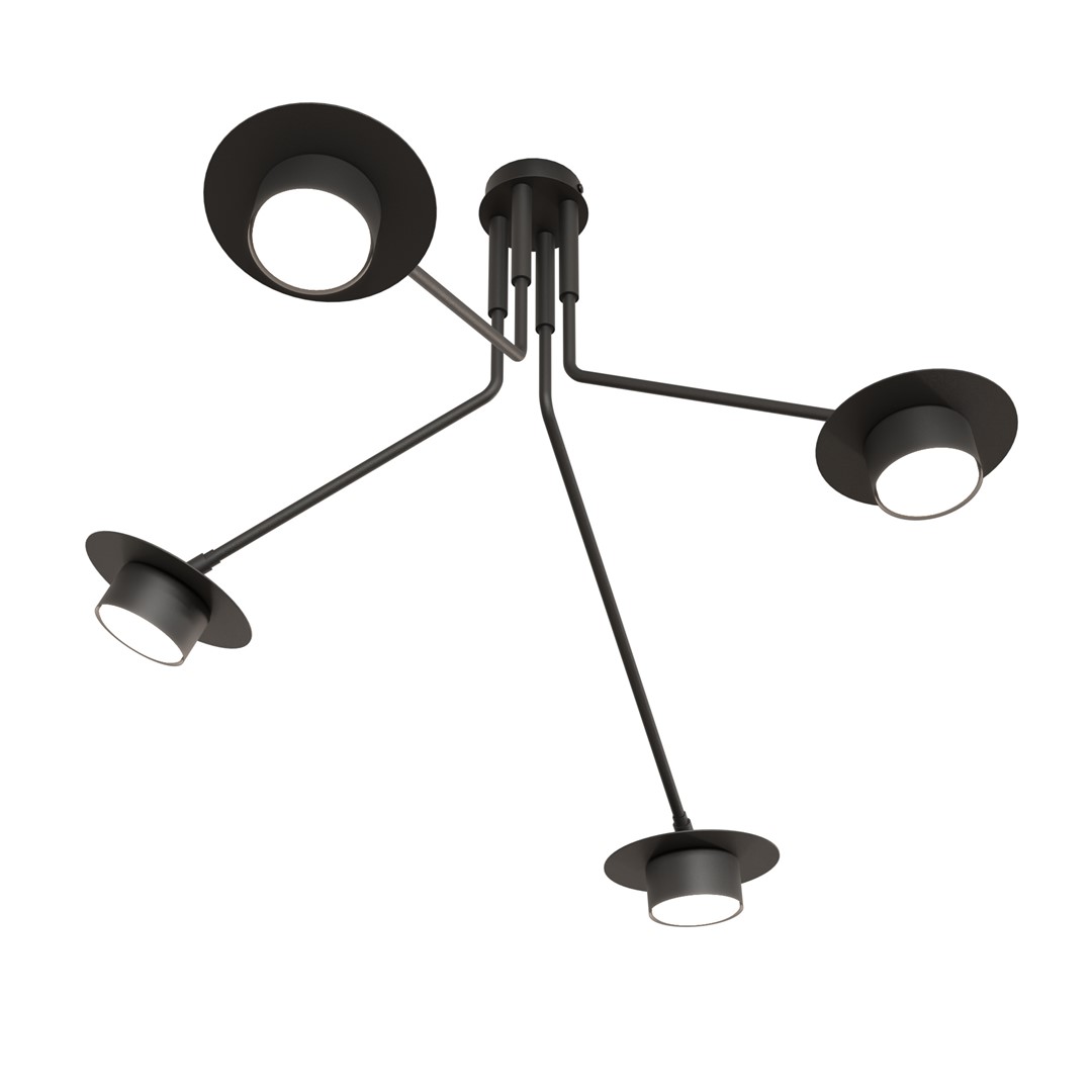 Emibig Stropna svjetiljka MIZU 230 V 12W MAX LED GX53 Čelik Crna