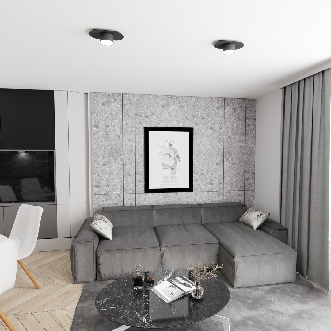 Emibig Stropna svjetiljka STILO 230 V 12W MAX LED GX53 Čelik Crna