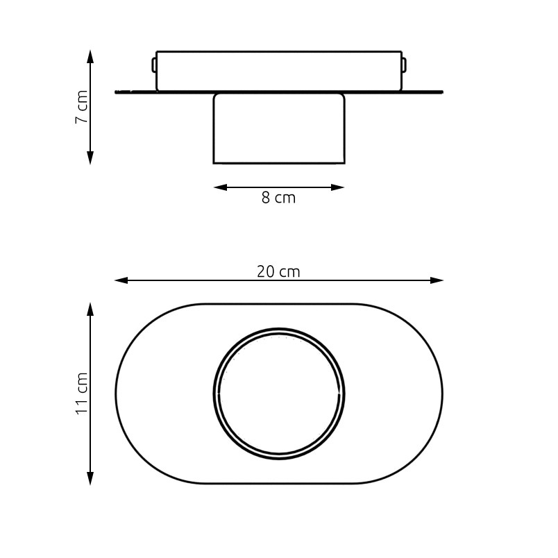 Emibig Stropna svjetiljka STILO 230 V 12W MAX LED GX53 Čelik Crna