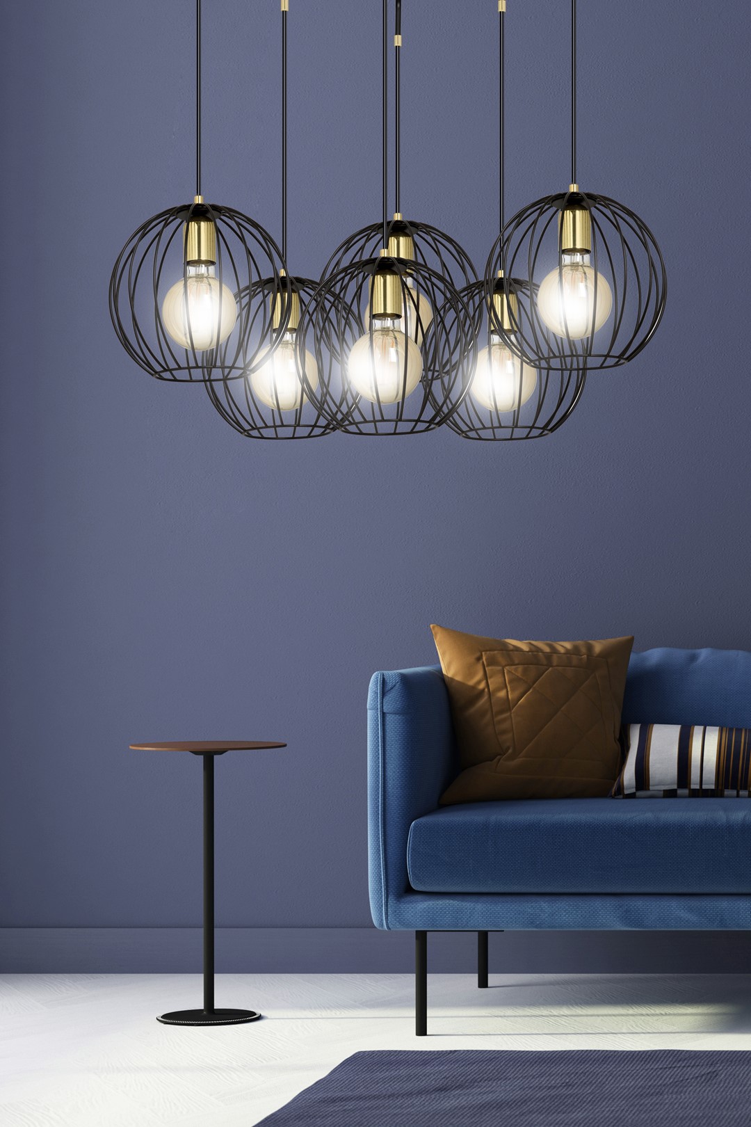 Emibig Visilica ALBIO 230V 15W MAX LED E27 Čelik Crna