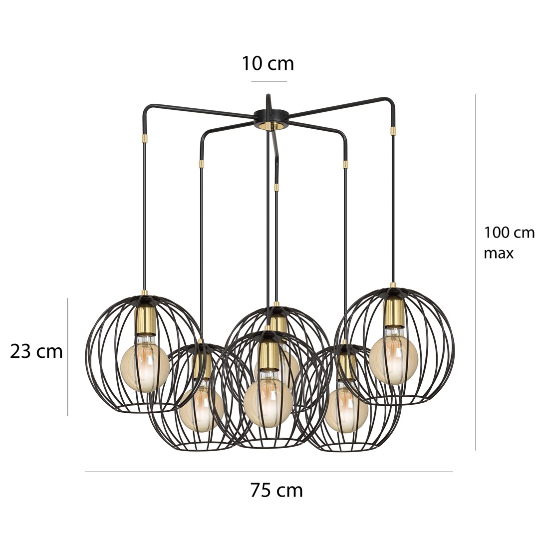 Emibig Visilica ALBIO 230V 15W MAX LED E27 Čelik Crna