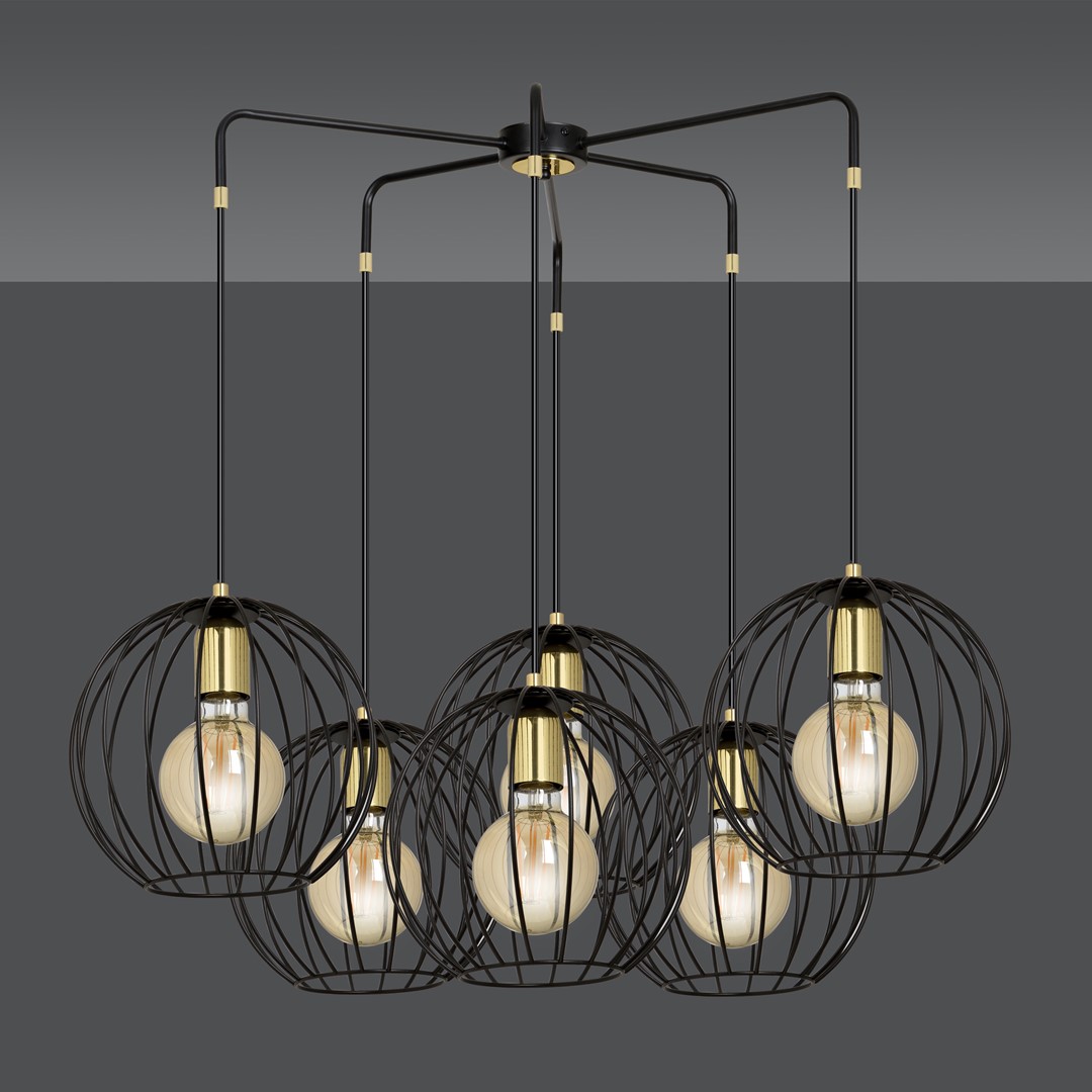 Emibig Visilica ALBIO 230V 15W MAX LED E27 Čelik Crna
