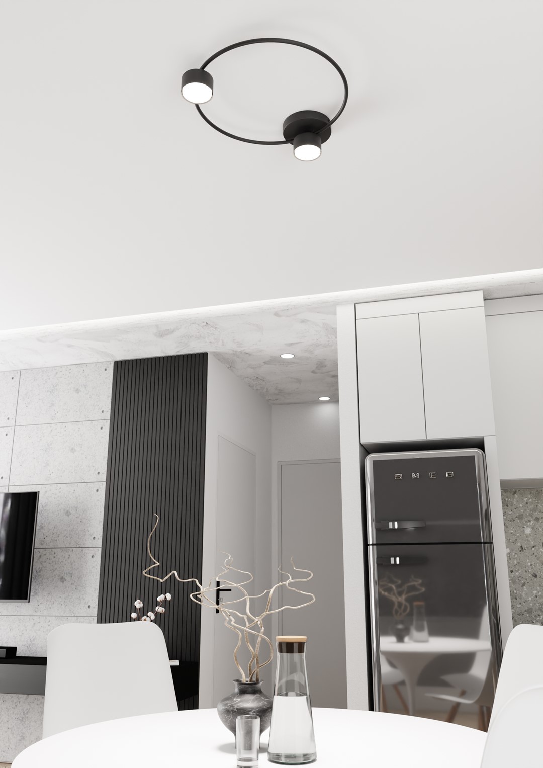 Emibig Stropna svjetiljka LUCIO 230 V 12W MAX LED GX53 Čelik Crna