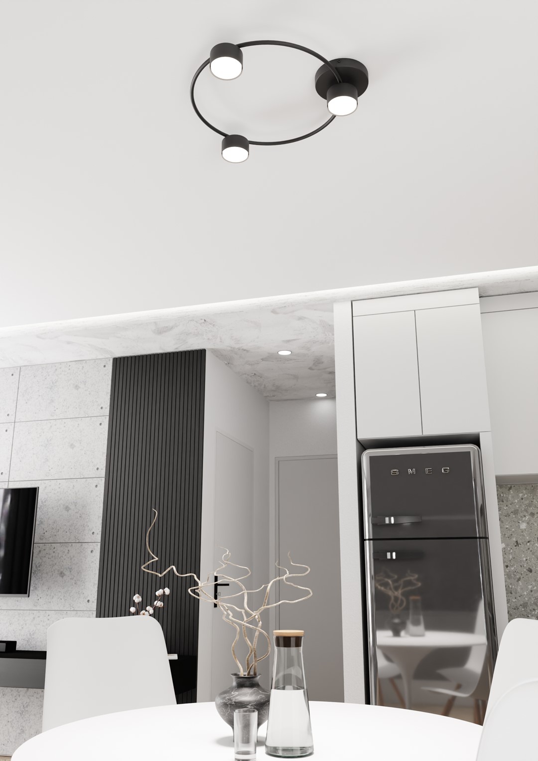 Emibig Stropna svjetiljka LUCIO 230 V 12W MAX LED GX53 Čelik Crna