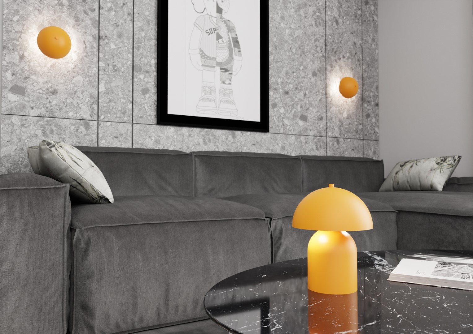 Emibig Zidna lampa MUSH 230 V 8W MAX LED G9 Čelik Narančasta