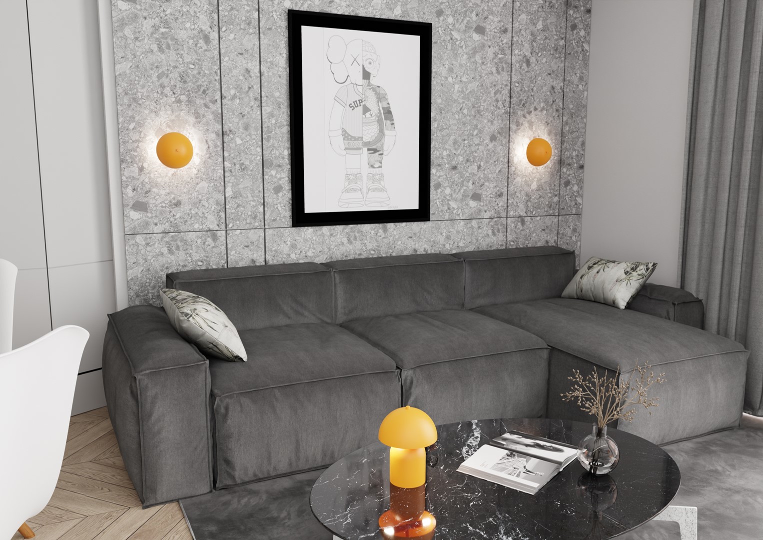 Emibig Stolna lampa MUSH 230 V 8W MAX LED G9 Čelik Narančasta