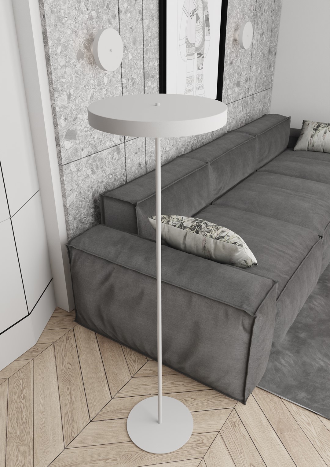 Emibig Podna lampa NEMO 230 V 8W MAX LED G9 Čelik Bijela