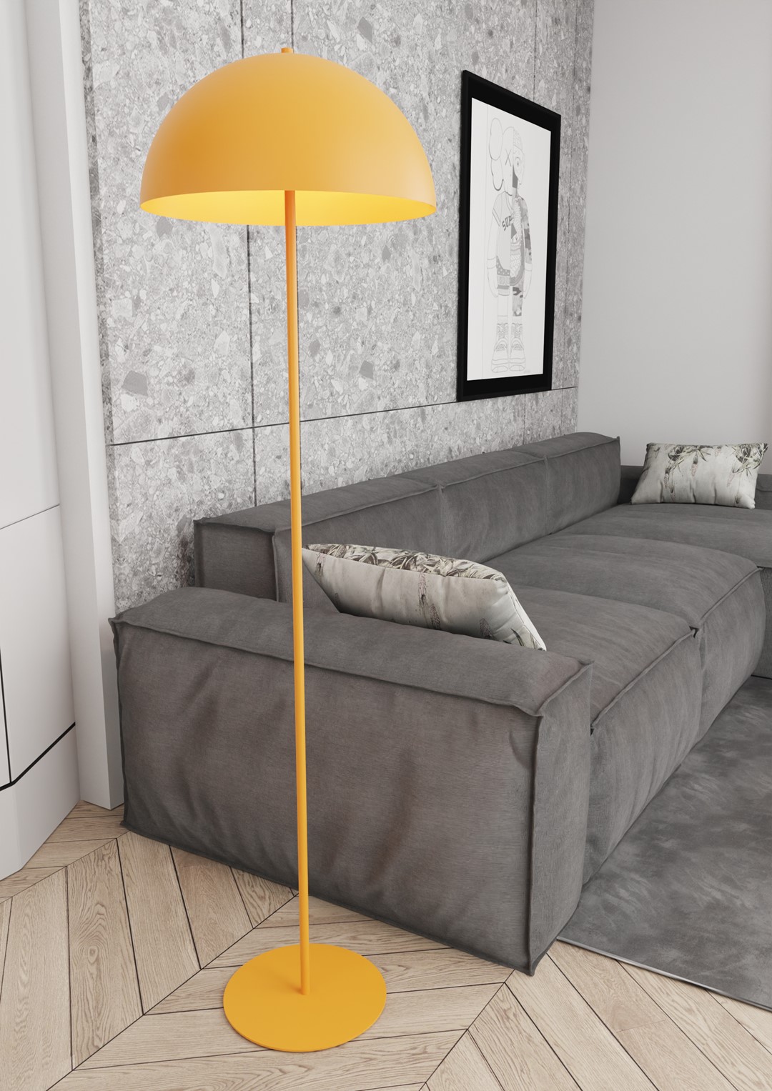 Emibig Podna lampa MOGU 230 V 15W MAX LED E27 Čelik Narančasta