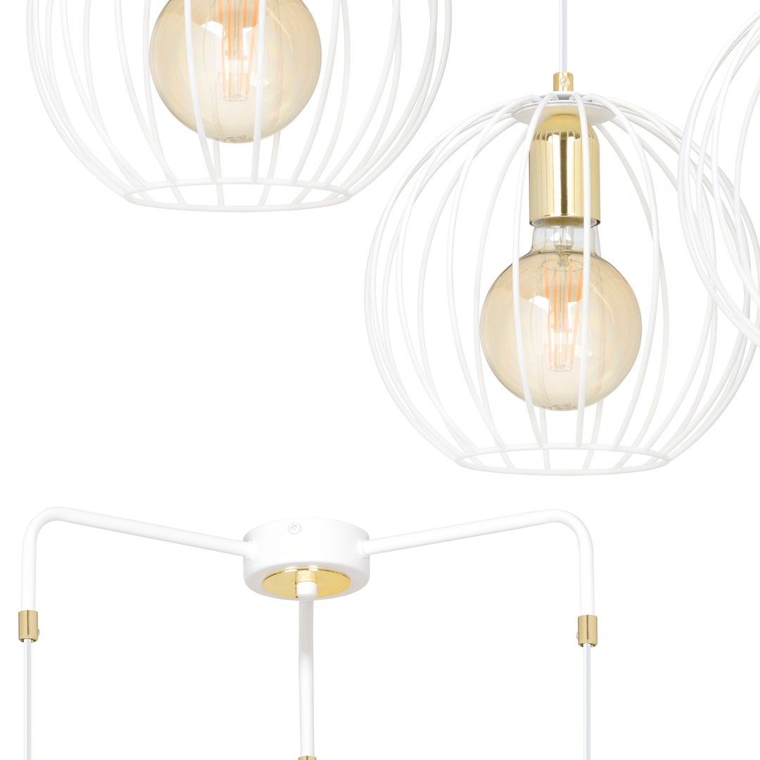 Emibig Visilica ALBIO 230V 15W MAX LED E27 Čelik Bijela