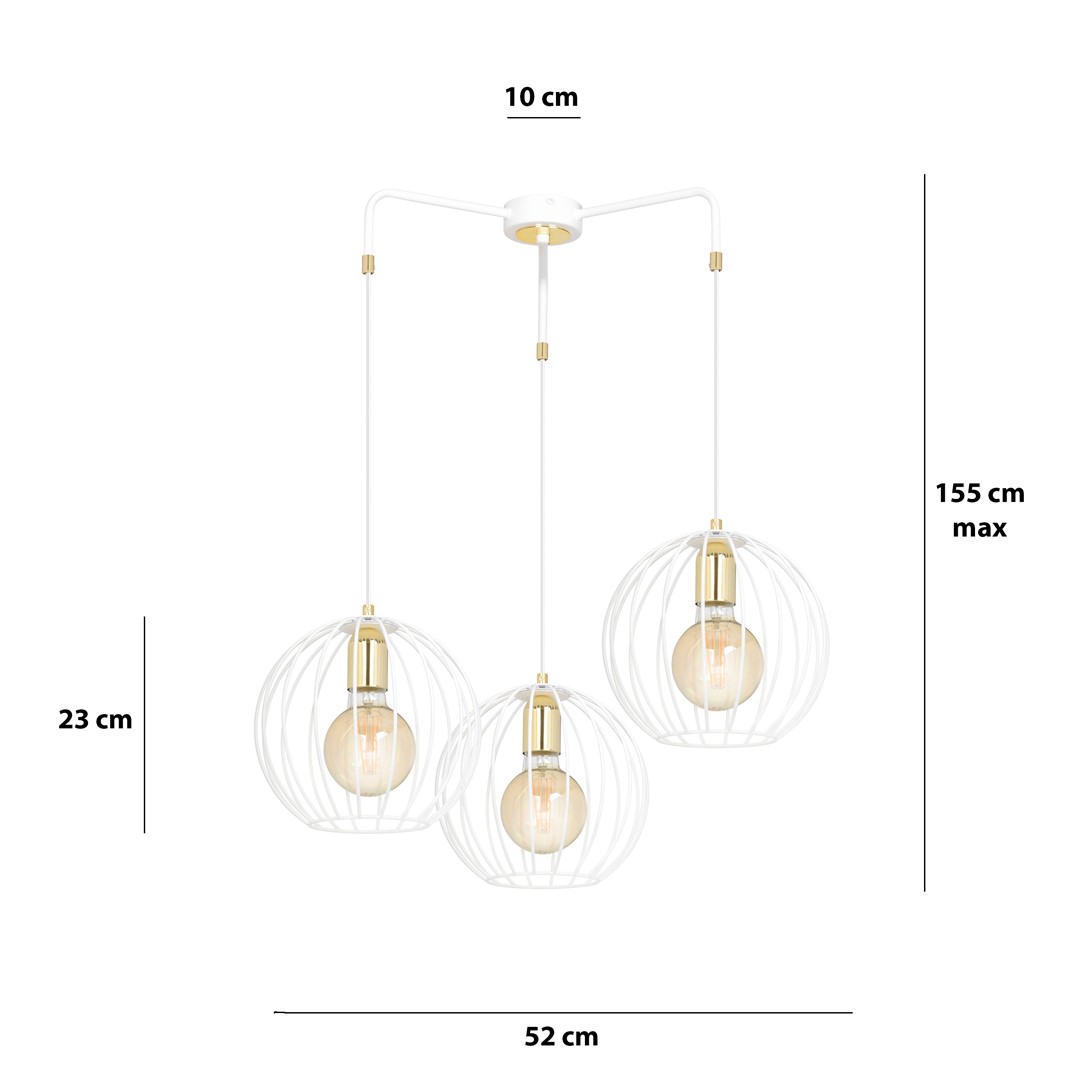 Emibig Visilica ALBIO 230V 15W MAX LED E27 Čelik Bijela