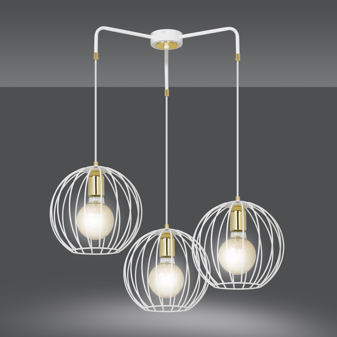 Emibig Visilica ALBIO 230V 15W MAX LED E27 Čelik Bijela