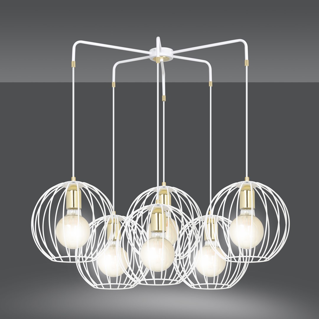 Emibig Visilica ALBIO 230V 15W MAX LED E27 Čelik Bijela