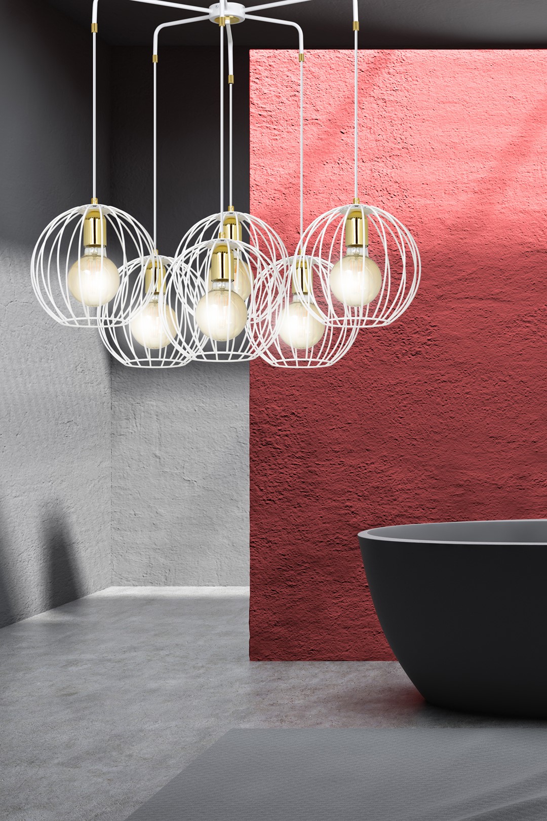 Emibig Visilica ALBIO 230V 15W MAX LED E27 Čelik Bijela