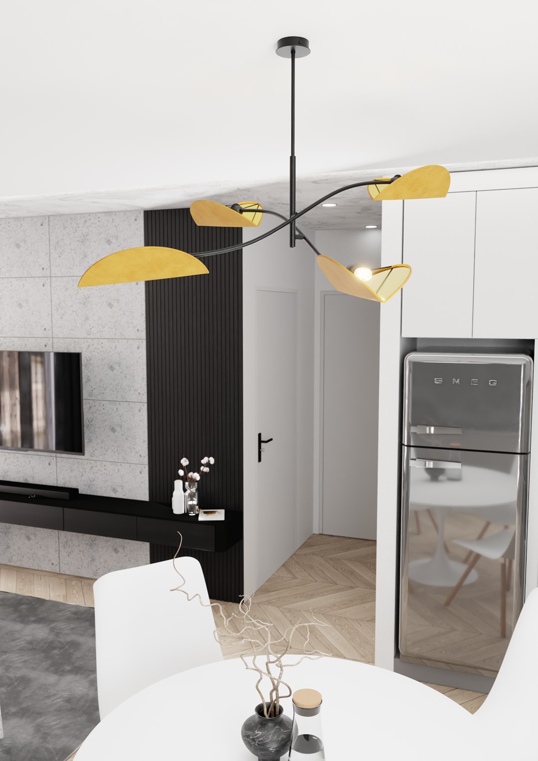 Emibig Stropna svjetiljka LOTUS 230 V 10W MAX LED E14 Čelik/ Tkanina Crna
