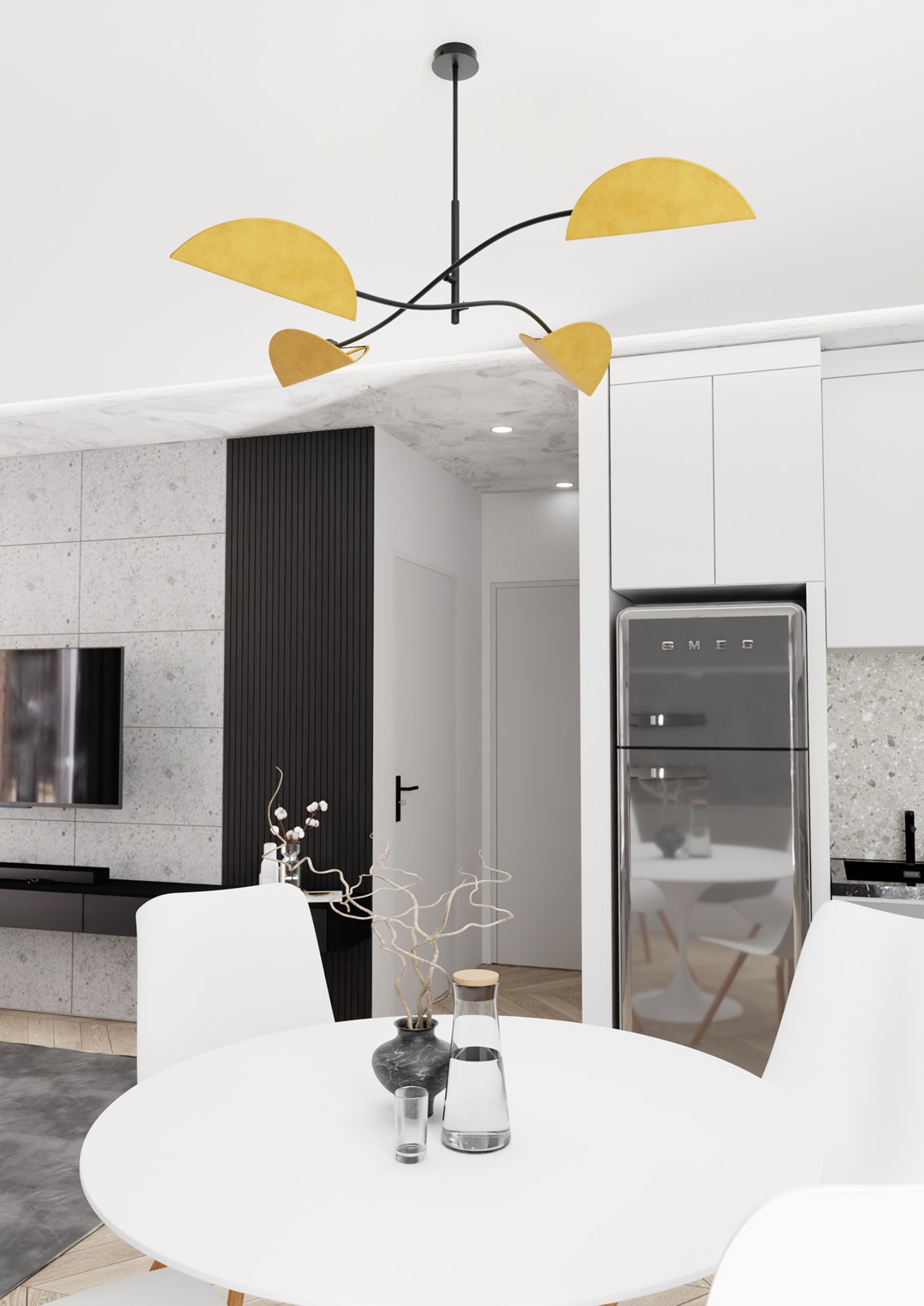 Emibig Stropna svjetiljka LOTUS 230 V 10W MAX LED E14 Čelik/ Tkanina Crna