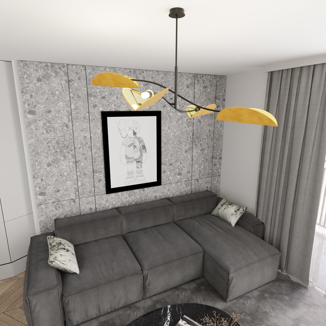Emibig Stropna svjetiljka LOTUS 230 V 10W MAX LED E14 Čelik/ Tkanina Crna