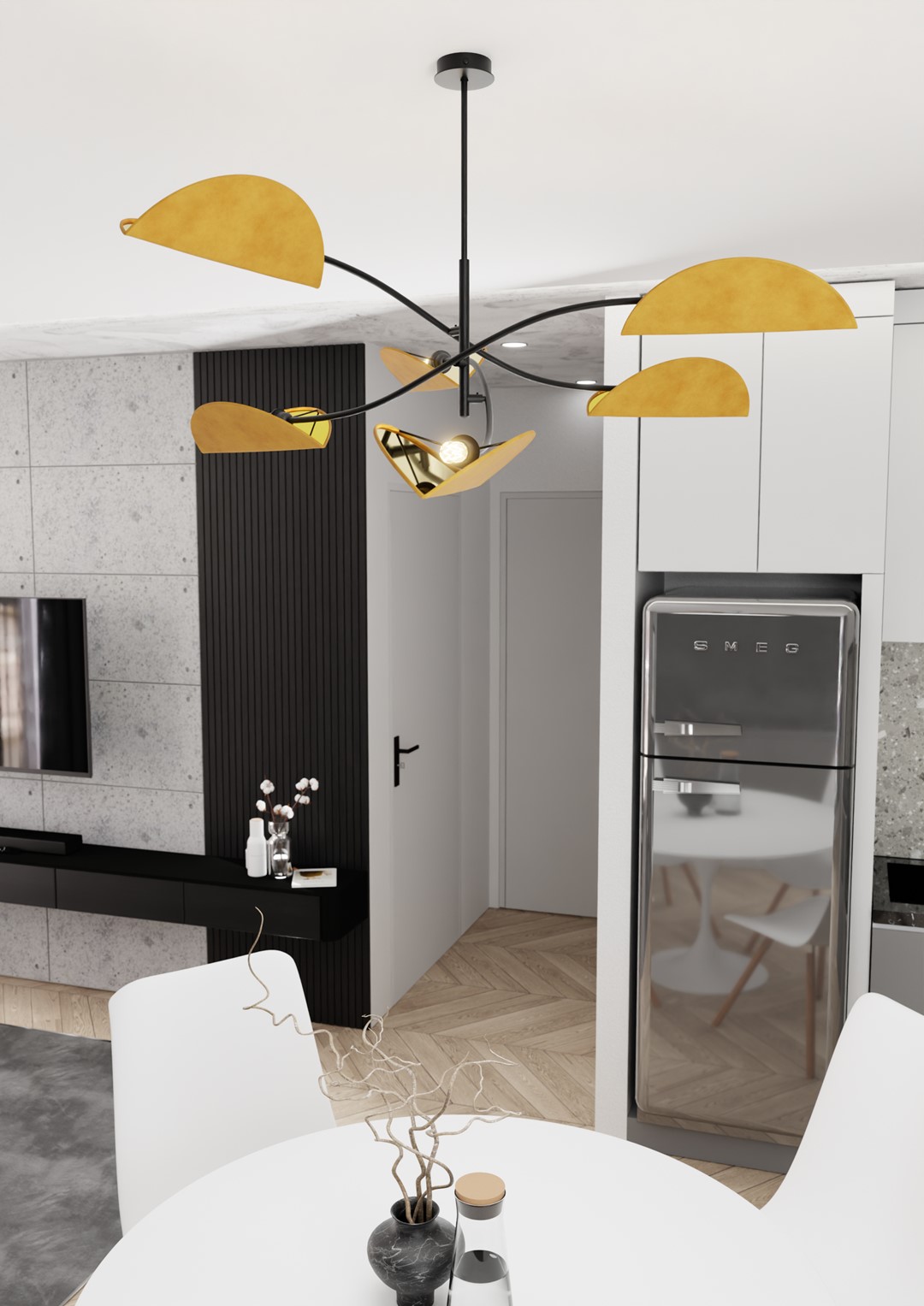 Emibig Stropna svjetiljka LOTUS 230 V 10W MAX LED E14 Čelik/ Tkanina Crna