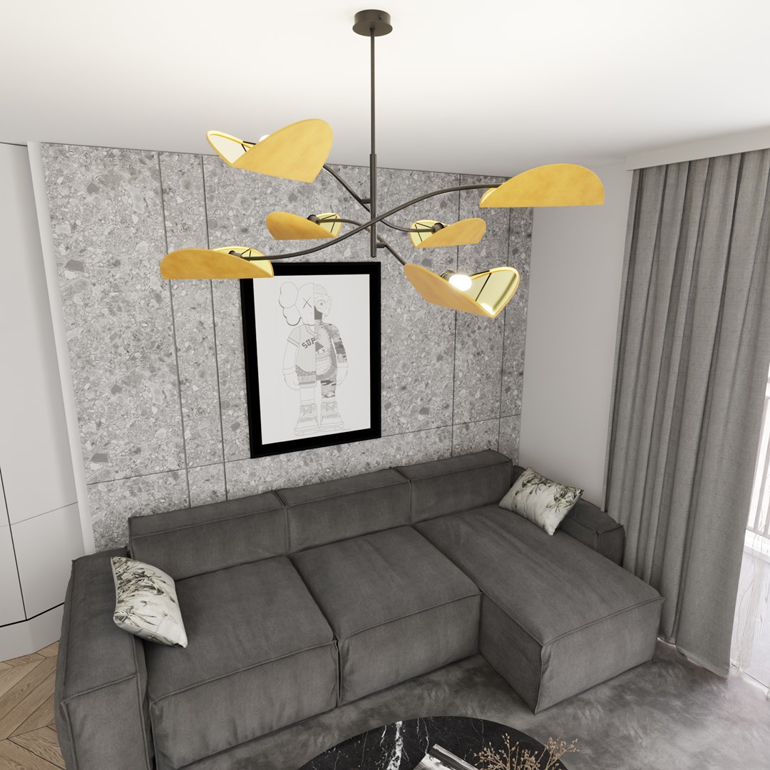 Emibig Stropna svjetiljka LOTUS 230 V 10W MAX LED E14 Čelik/ Tkanina Crna