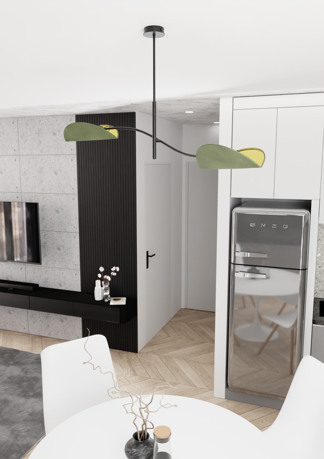 Emibig Stropna svjetiljka LOTUS 230 V 10W MAX LED E14 Čelik/ Tkanina Crna