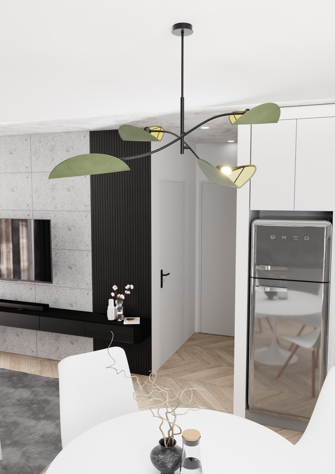 Emibig Stropna svjetiljka LOTUS 230 V 10W MAX LED E14 Čelik/ Tkanina Crna