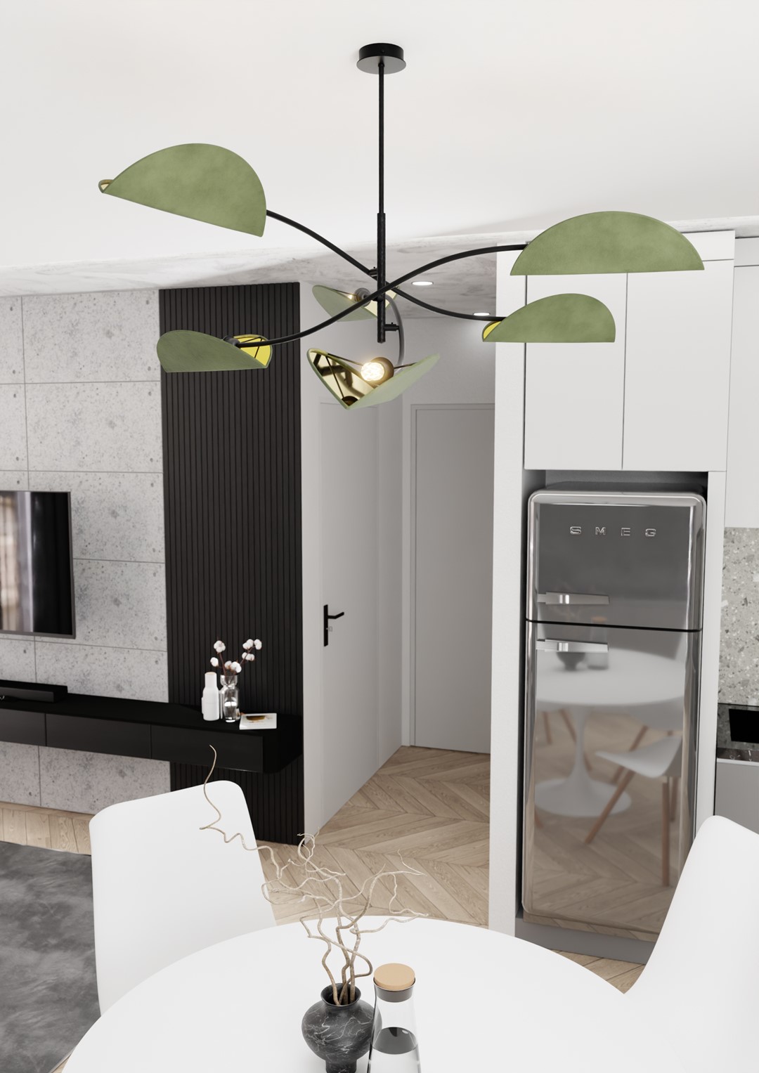 Emibig Stropna svjetiljka LOTUS 230 V 10W MAX LED E14 Čelik/ Tkanina Crna
