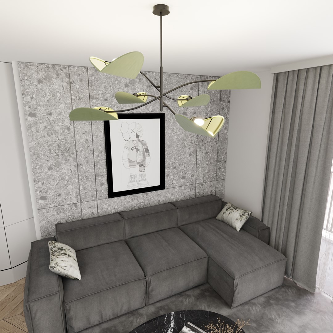 Emibig Stropna svjetiljka LOTUS 230 V 10W MAX LED E14 Čelik/ Tkanina Crna