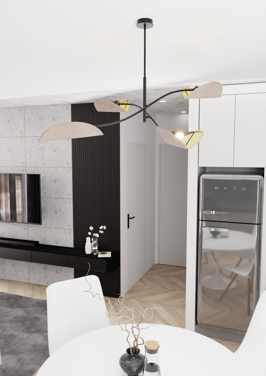 Emibig Stropna svjetiljka LOTUS 230 V 10W MAX LED E14 Čelik/ Tkanina Crna