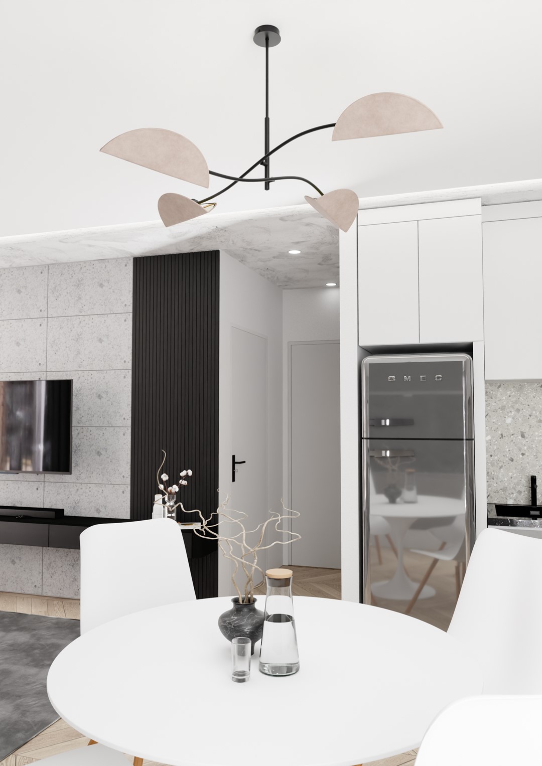 Emibig Stropna svjetiljka LOTUS 230 V 10W MAX LED E14 Čelik/ Tkanina Crna