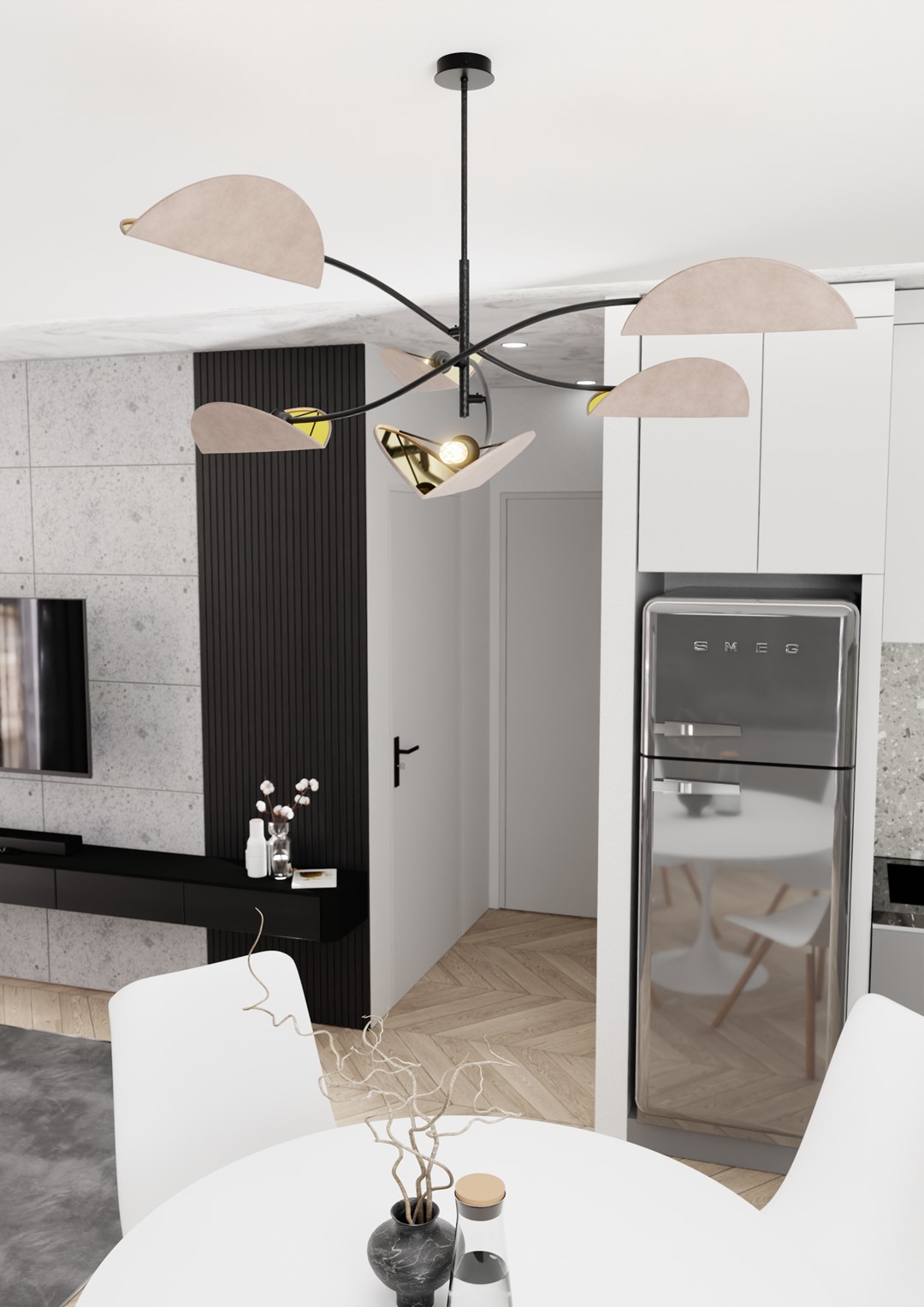 Emibig Stropna svjetiljka LOTUS 230 V 10W MAX LED E14 Čelik/ Tkanina Crna