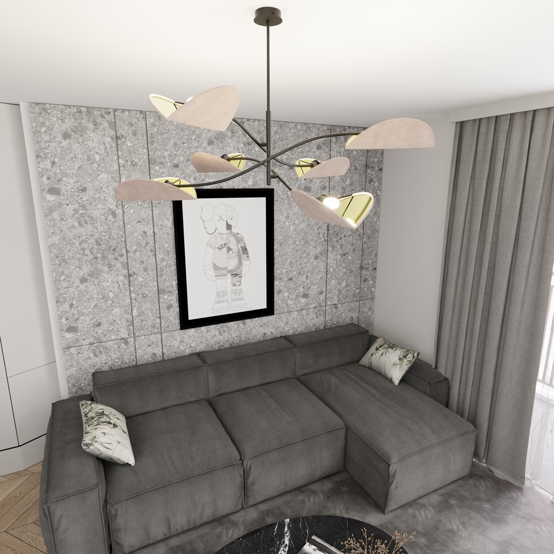 Emibig Stropna svjetiljka LOTUS 230 V 10W MAX LED E14 Čelik/ Tkanina Crna