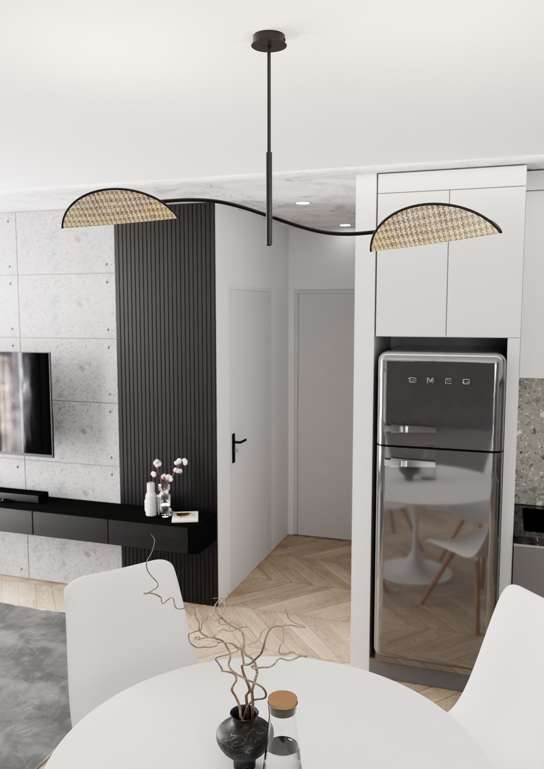 Emibig Stropna svjetiljka LOTUS 230 V 10W MAX LED E14 Čelik/ Tkanina Crna