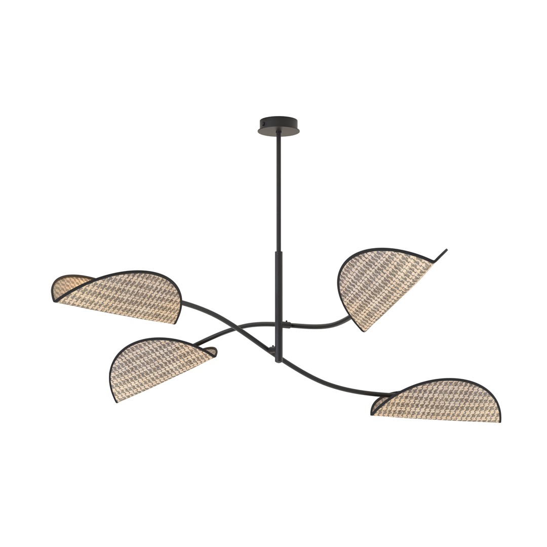 Emibig Stropna svjetiljka LOTUS 230 V 10W MAX LED E14 Čelik/ Tkanina Crna