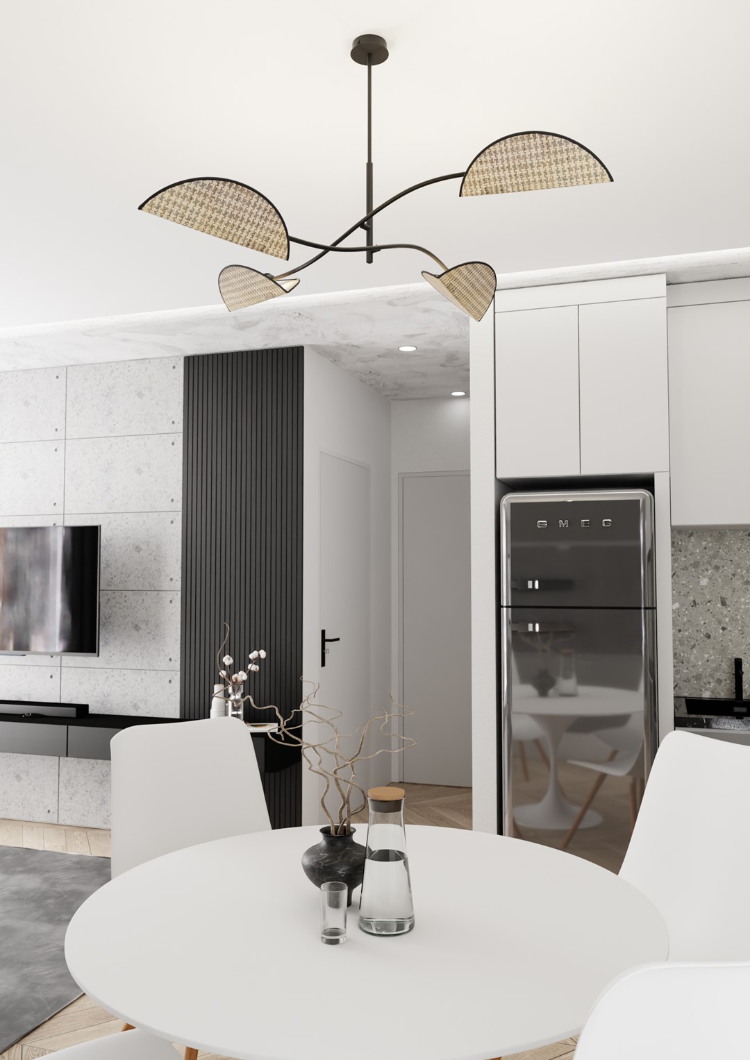 Emibig Stropna svjetiljka LOTUS 230 V 10W MAX LED E14 Čelik/ Tkanina Crna