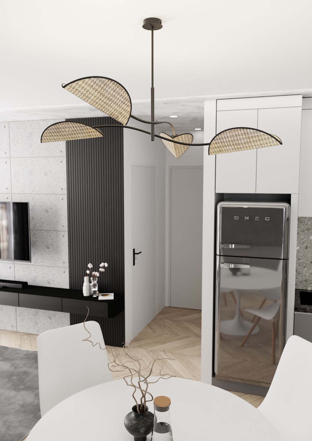 Emibig Stropna svjetiljka LOTUS 230 V 10W MAX LED E14 Čelik/ Tkanina Crna
