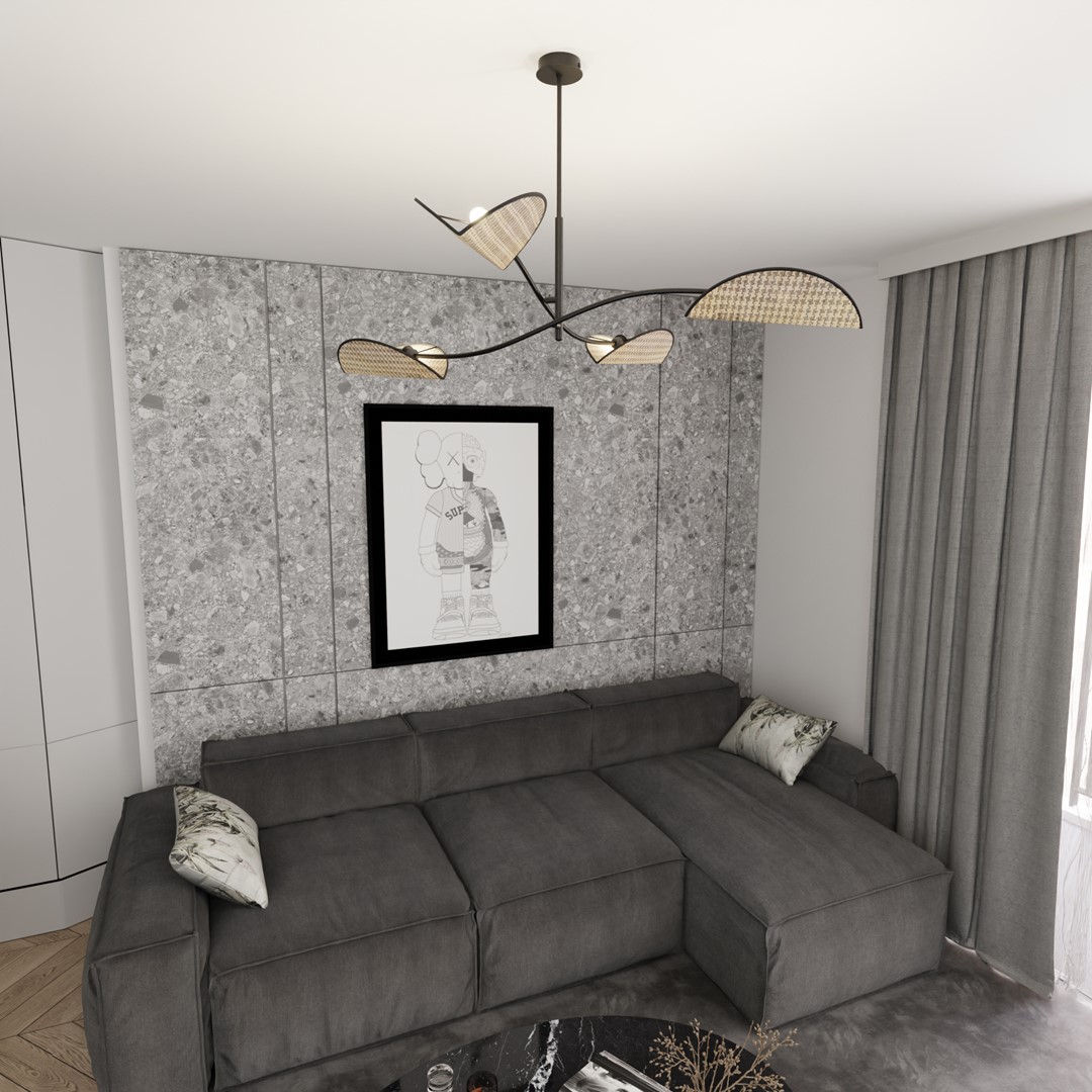 Emibig Stropna svjetiljka LOTUS 230 V 10W MAX LED E14 Čelik/ Tkanina Crna