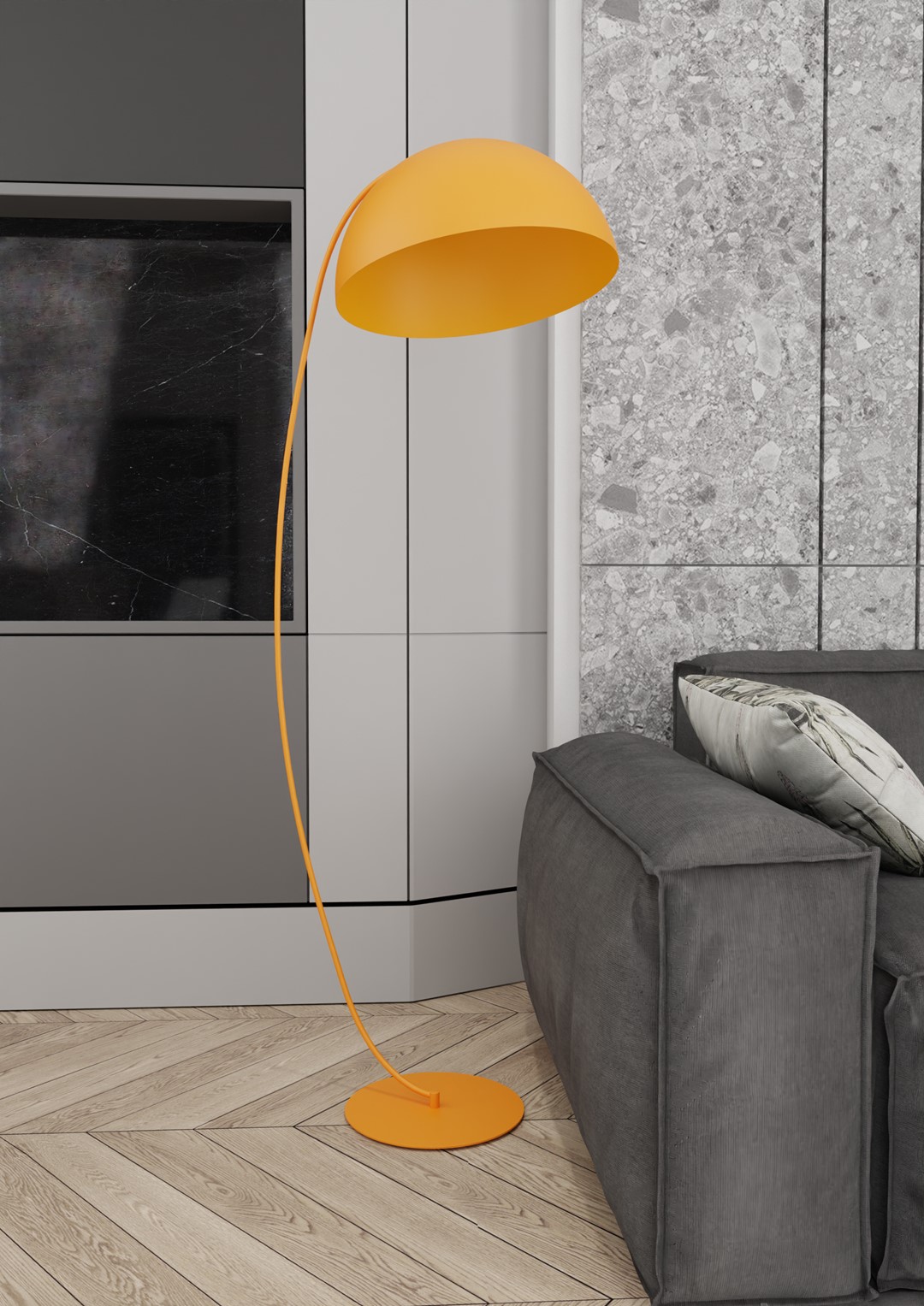 Emibig Podna lampa ARCOS 230 V 12W MAX LED GX53 Čelik Narančasta