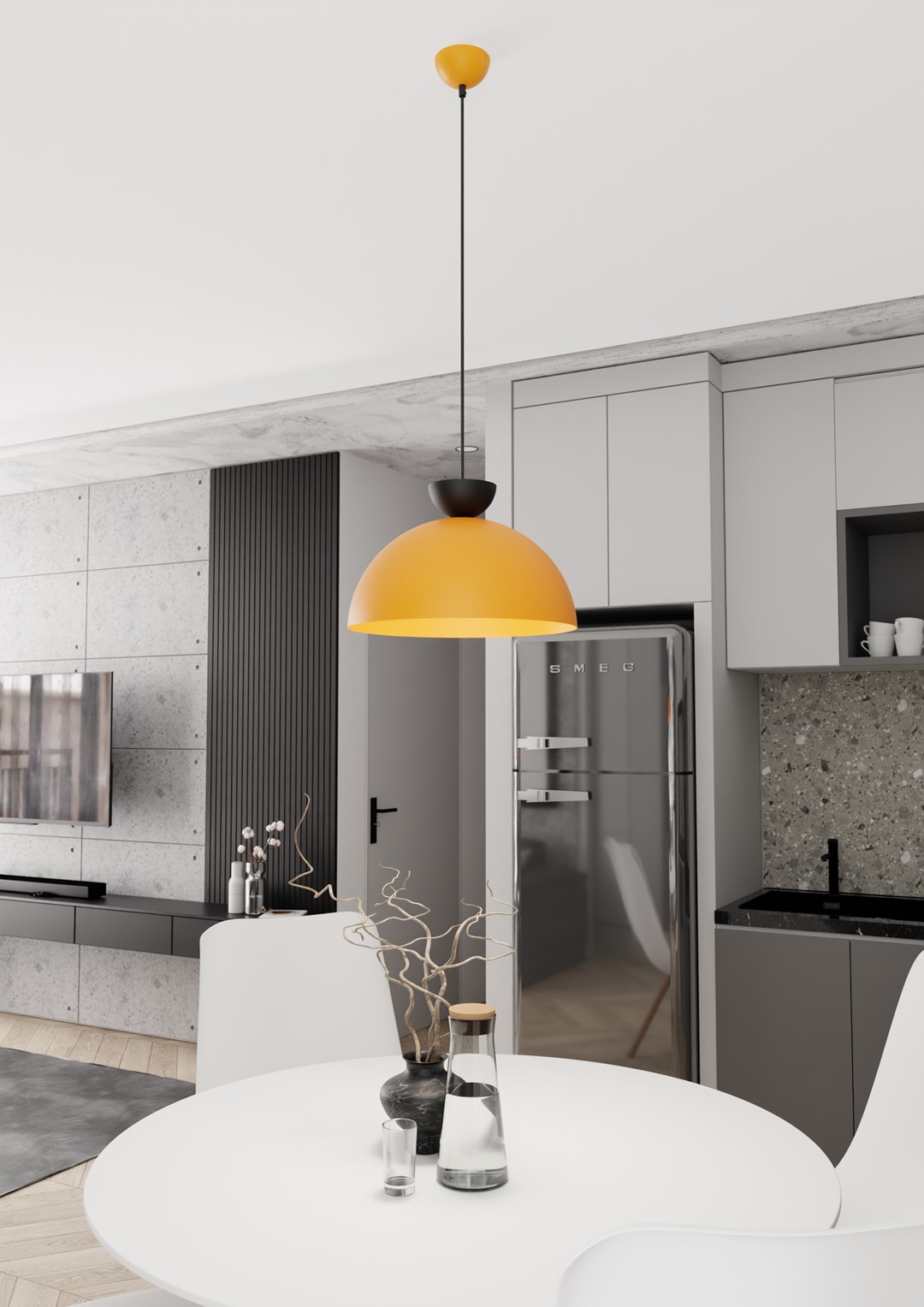Emibig Visilica LUNARO 230 V 12W MAX LED GX53 Čelik Crna/ Narančasta
