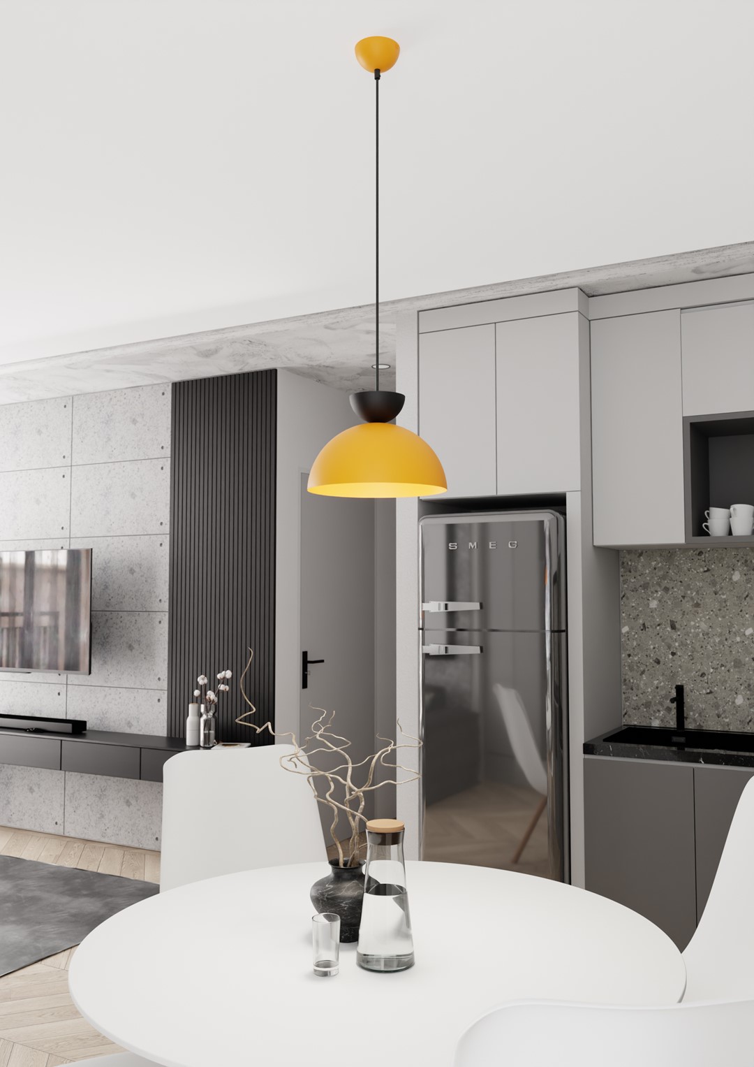 Emibig Visilica LUNARO 230 V 12W MAX LED GX53 Čelik Crna/ Narančasta