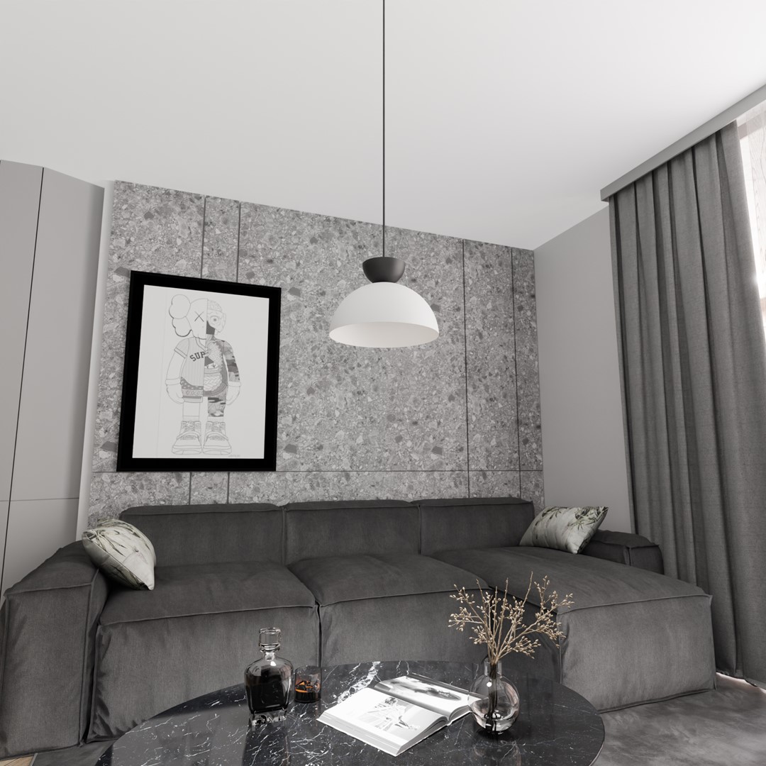 Emibig Visilica LUNARO 230 V 12W MAX LED GX53 Čelik Bijela/ Crna
