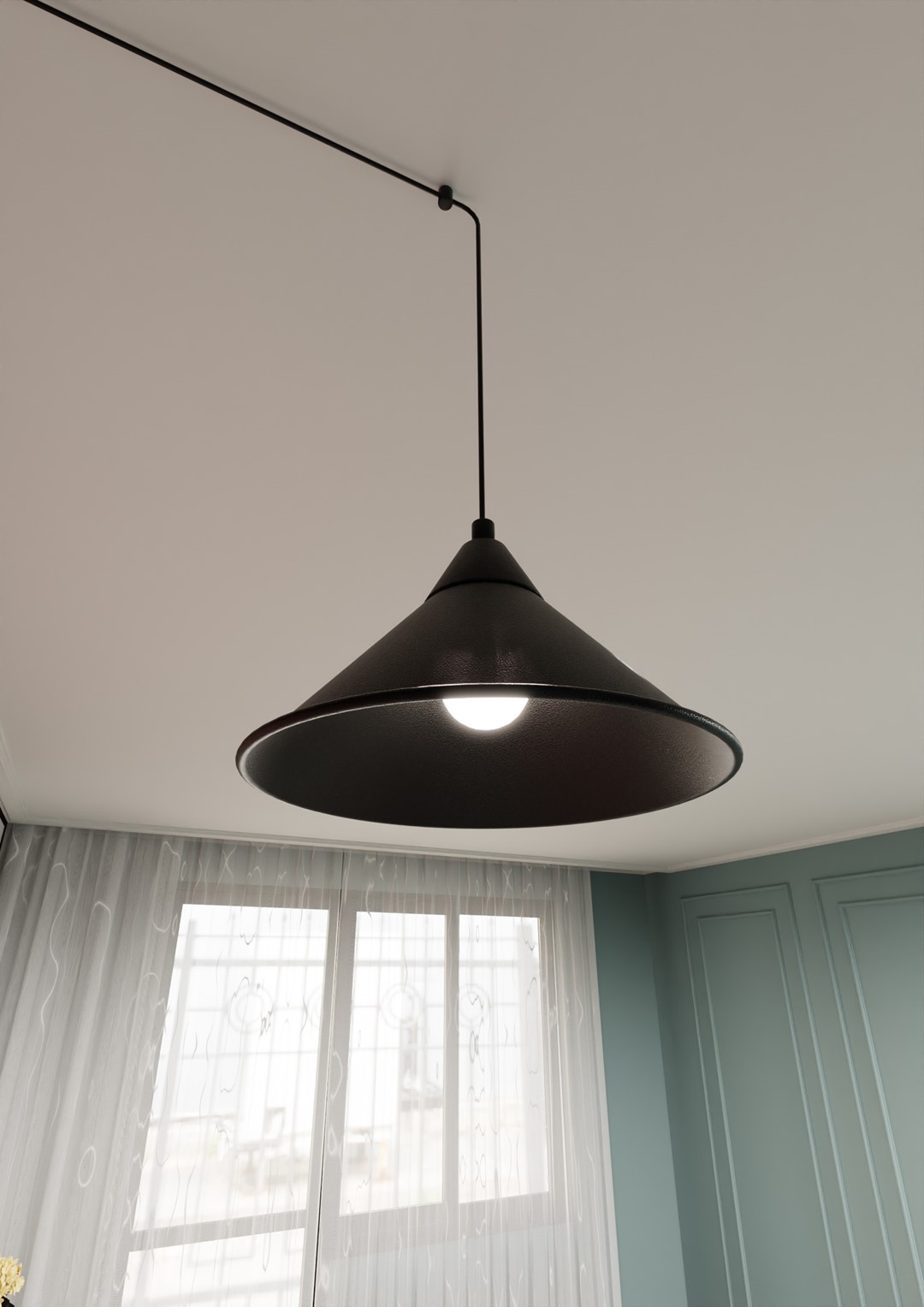 Emibig Visilica ABRAMO 230V 15W MAX LED E27 Čelik Crna